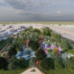Immagine del rendering del Parco Centrale che verrà realizzato con il primo lotto
