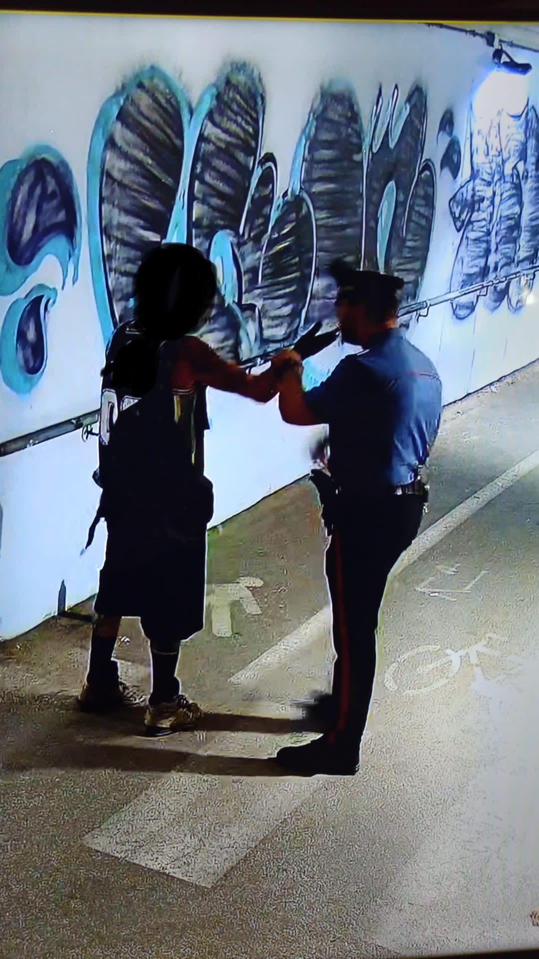 I carabinieri hanno fermato uno di loro che nello zaino aveva quattro bombolette spray, messe poi sotto sequestro
