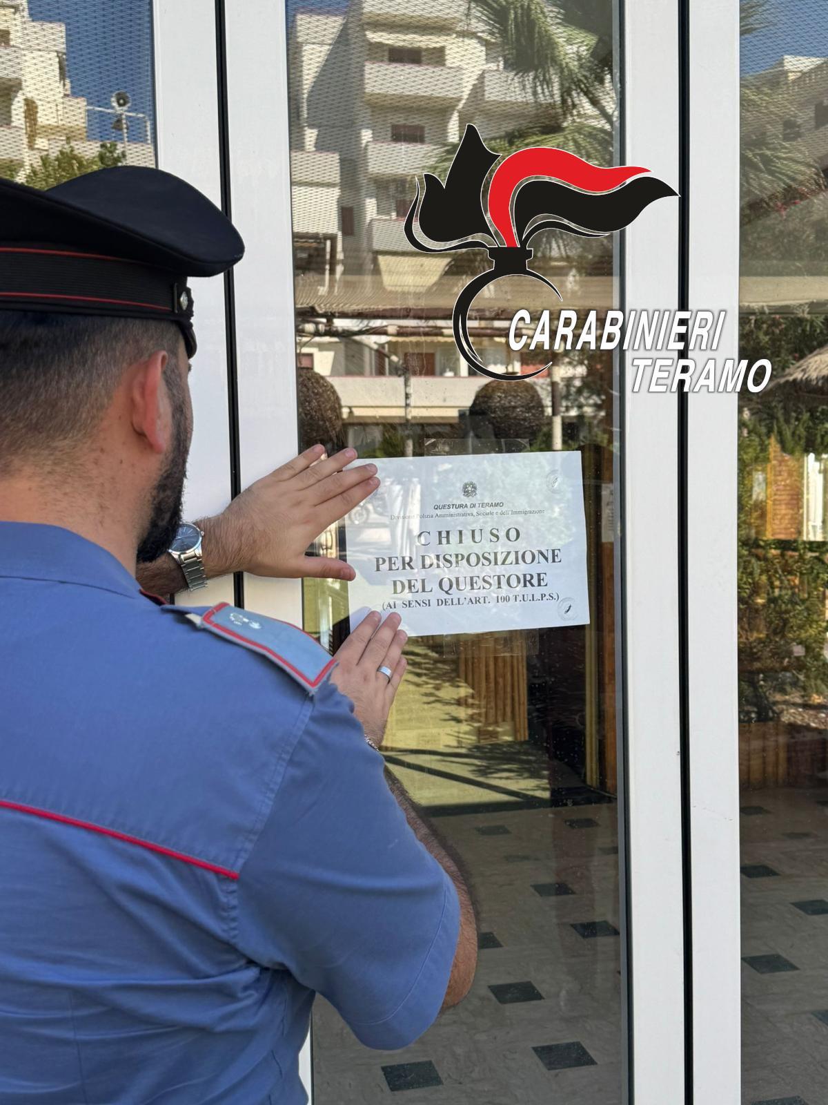 Il provvedimento di sospensione è stato disposto dal Questore su proposta dei Carabinieri. Decisivo l’episodio del 26 luglio, ma il locale era già attenzionato per furti e liti tra avventori