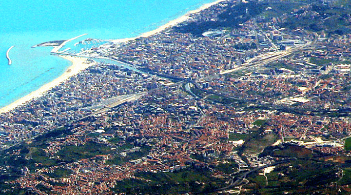 una veduta dall'alto di pescara