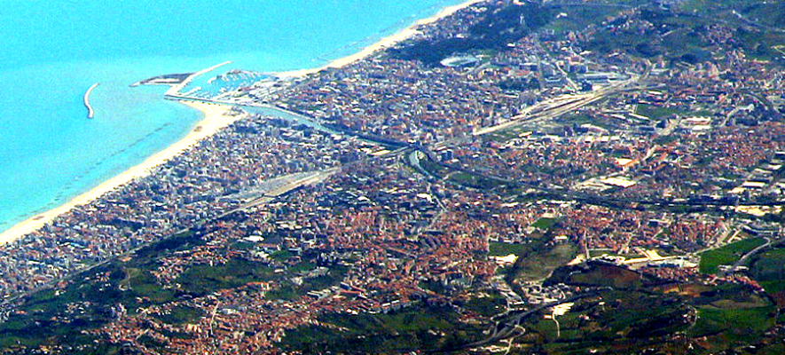 una veduta dall'alto di pescara