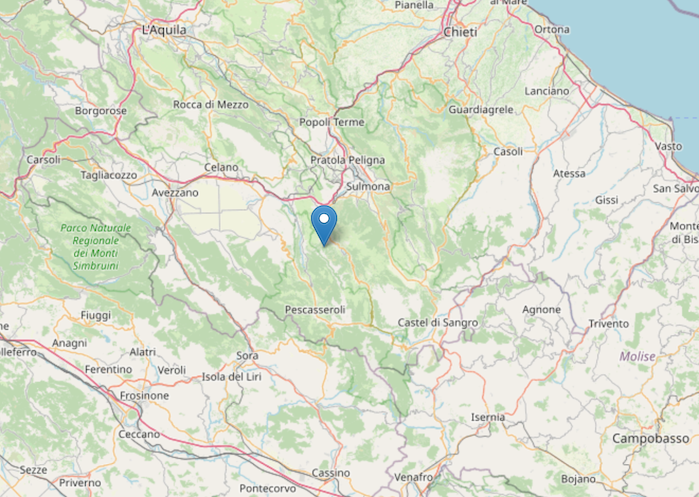 Una scossa di terremoto di magnitudo 3.1 è stata registrata il 6 agosto 2025 nei pressi di Villalago