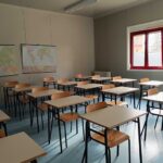 Un’aula all’interno dei Musp all’Aquila