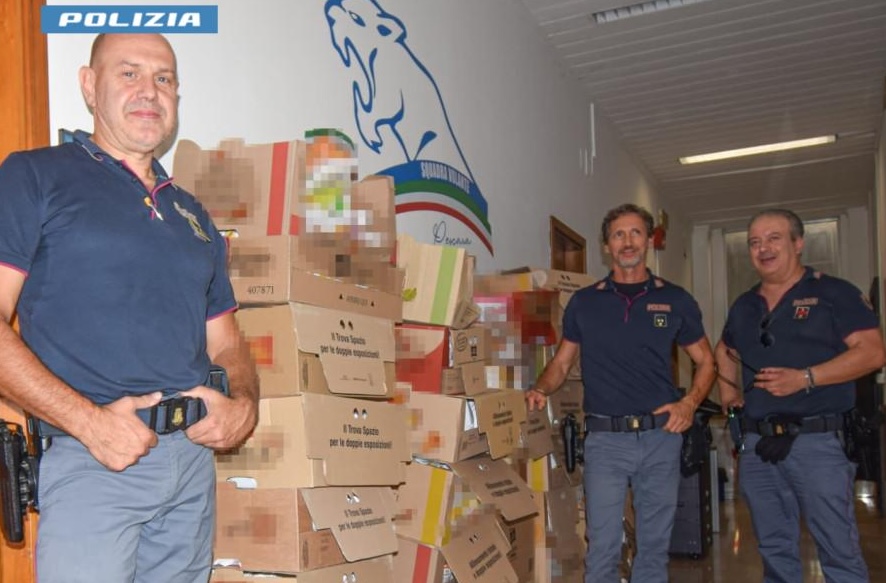 merce rubata e poliziotti di pescara