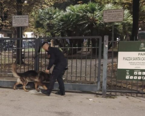 Le unità cinofile dei carabinieri di Pescara controllano il Parco Santa Caterina