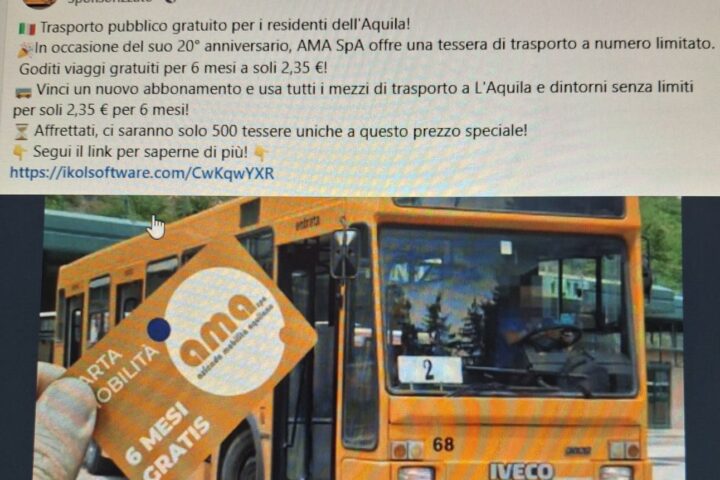 La società di trasporto pubblico AMA mette in guardia gli utenti dal tentativo di truffa sui social