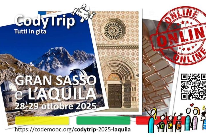 L’iniziativa “CodyTrip 2025” porterà diecimila studenti di tutta Italia in un viaggio virtuale tra L’Aquila e il Gran Sasso. Le classi visiteranno online i Laboratori del Gran Sasso e l’Osservatorio astronomico d’Abruzzo