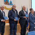 Uno scatto della cerimonia di conferimento del Premio Borsellino che si è svolta oggi a L'Aquila