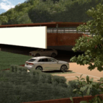 Rendering del parcheggio di Viale della Croce Rossa che sarà connesso al centro storico tramite un collegamento meccanizzato
