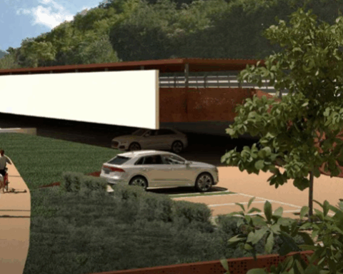 Rendering del parcheggio di Viale della Croce Rossa che sarà connesso al centro storico tramite un collegamento meccanizzato