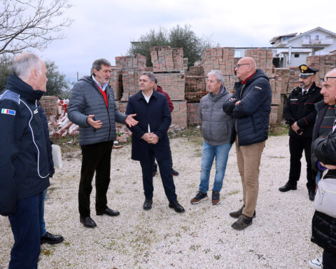 Sopralluogo del Presidente e Commissario Marco Marsilio, sul luogo della frana di Bucchianico