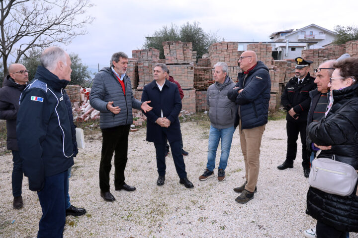Sopralluogo del Presidente e Commissario Marco Marsilio, sul luogo della frana di Bucchianico