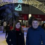 L'assessore Zaira Zamparelli e il gestore della pista di pattinaggio Massimo Di Francesco