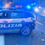 incidente fra auto e polizia sull'a25