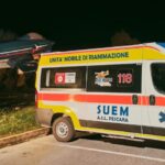 ambulanza a Pescara che attende l'arrivo della giovane palestinese