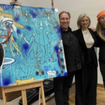 I fratelli Kostabi con la sindaca Cristina Di Pietro di Civitella