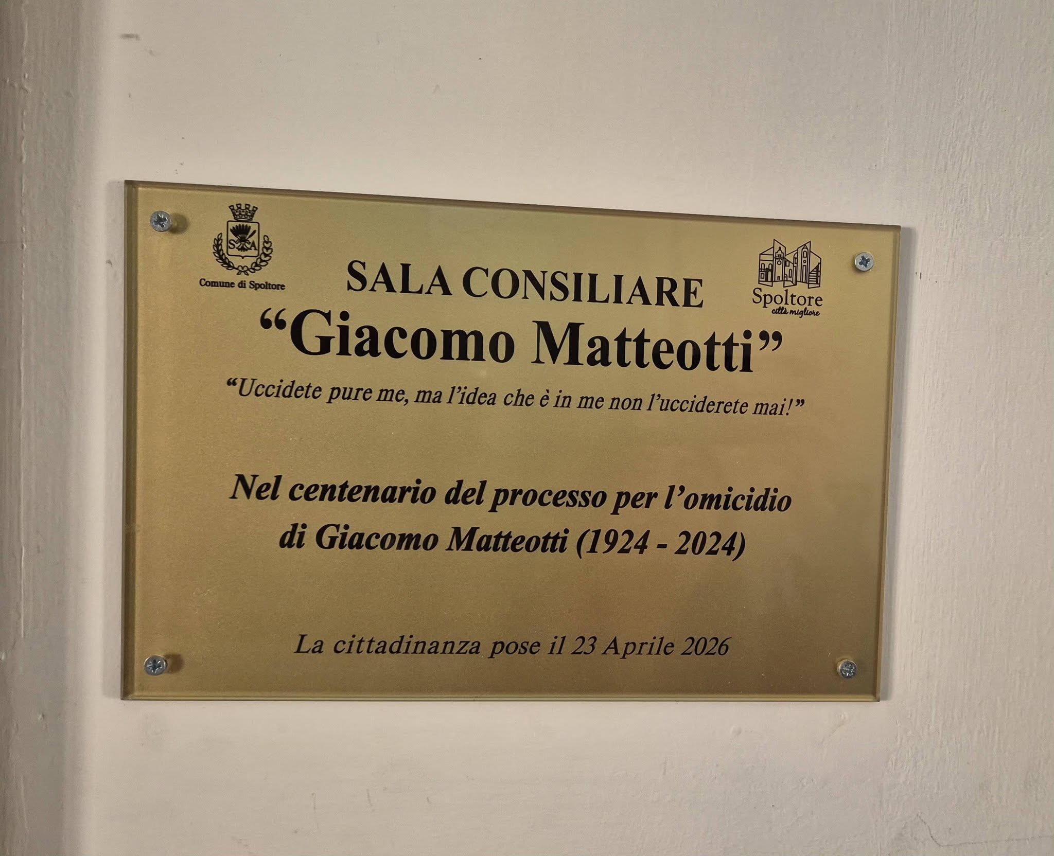 La Lega Giovani di Pescara contesta il metodo seguito per l’intitolazione della sala consiliare del Comune di Spoltore a Giacomo Matteotti