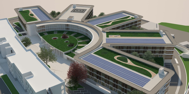 Il rendering del nuovo ospedale a Teramo