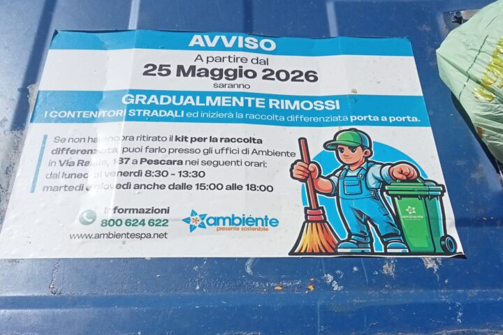 Dal 25 maggio nuove regole per la raccolta rifiuti nel quadrilatero centrale di Pescara