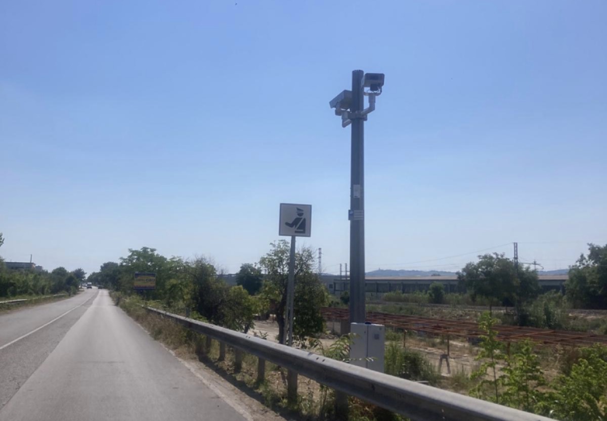Il tutor installato sulla ex strada statale 80 Bellante
