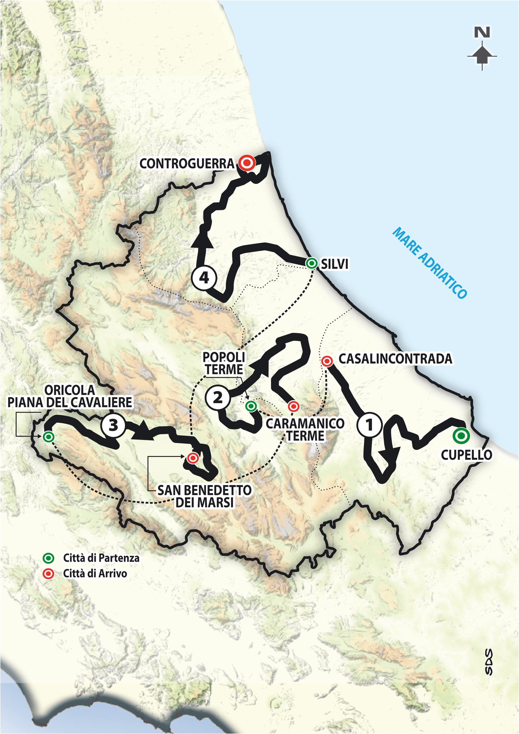 Mappa Giro d'Abruzzo