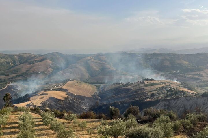 L'INCENDIO NELLA ZONA DEI CALANCHI