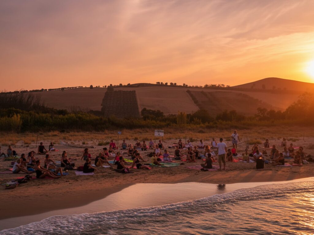 Yoga sotto la luna al Borsacchio